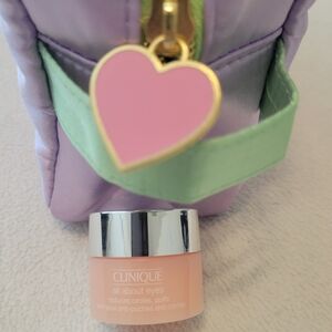 CLINIQUE All About Eyes Eye Cream Reduces Circles & Puffs with Cosmetic Bag NWOT